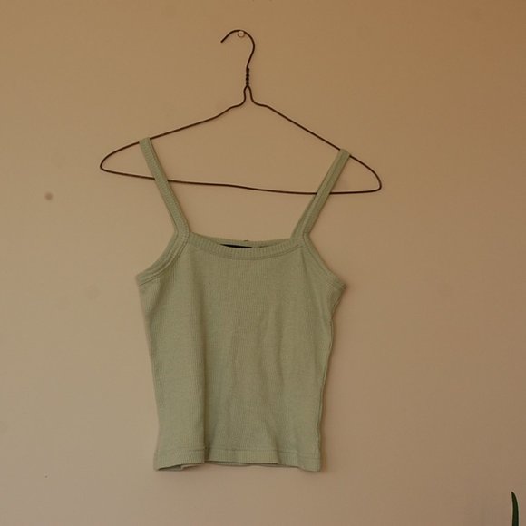 y2k psd  sage green tank - Picture 1 of 3